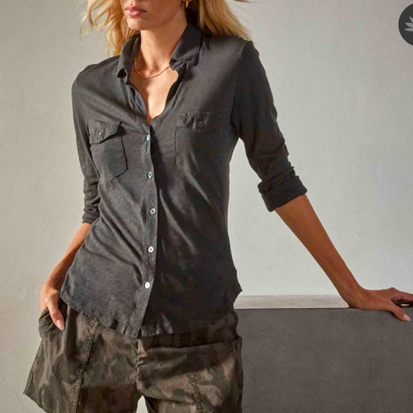 James Perse grey button down - Picture 1 of 3